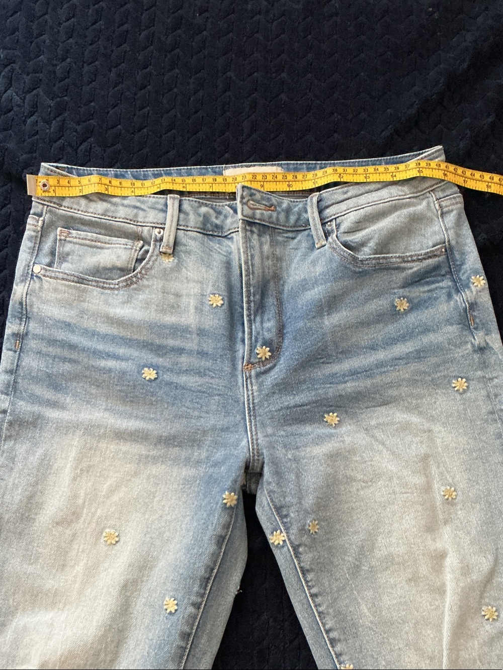 DRIFTWOOD Gizelle Light Blue Skinny Jeans with Daisy Embroidery